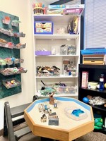 Gallery Photo of Sand tray techniques can help us find words when there are no words to describe what we have experienced or what we are feeling.  All ages can benefit