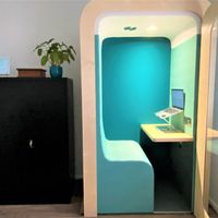 Gallery Photo of Soundproof privacy booth to ensure client confidentiality 