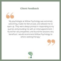 Gallery Photo of Willow Psychology Service Client Feedback