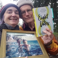 Gallery Photo of Me and my honey bunny holding our honeymoon photo from the 1990s and the Gottman wisdom that unlocked all the good-26 years together so far!