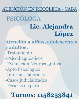 Foto de Alejandra López Jascalevich, Lic. en Psicología, Psicólogo