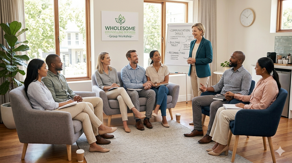 We offer a 4-week Communication & Conflict Couples group program. Call or email to learn more.