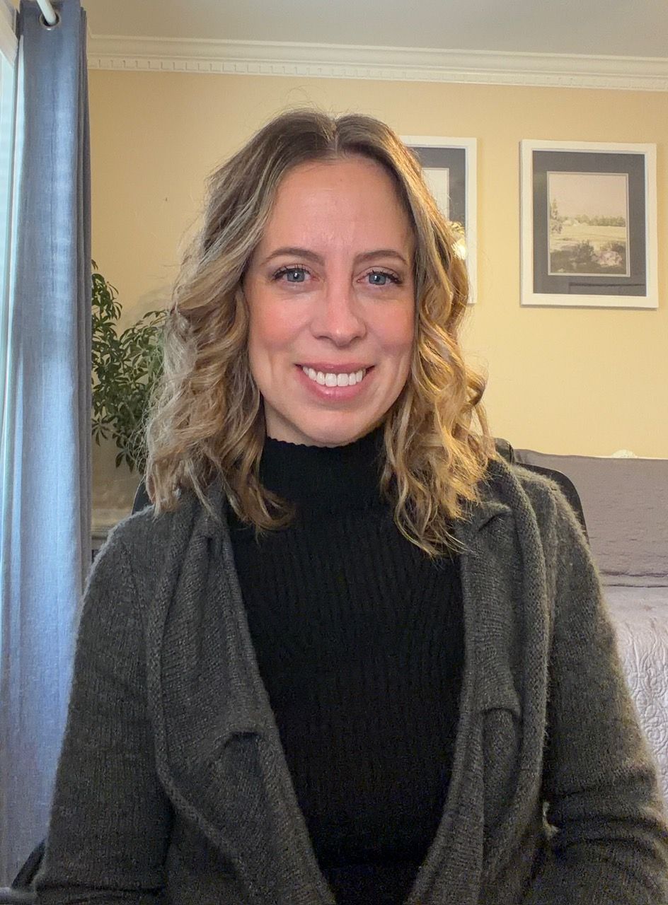 Here I am in my office, which is how our telehealth session will appear on your screen! 