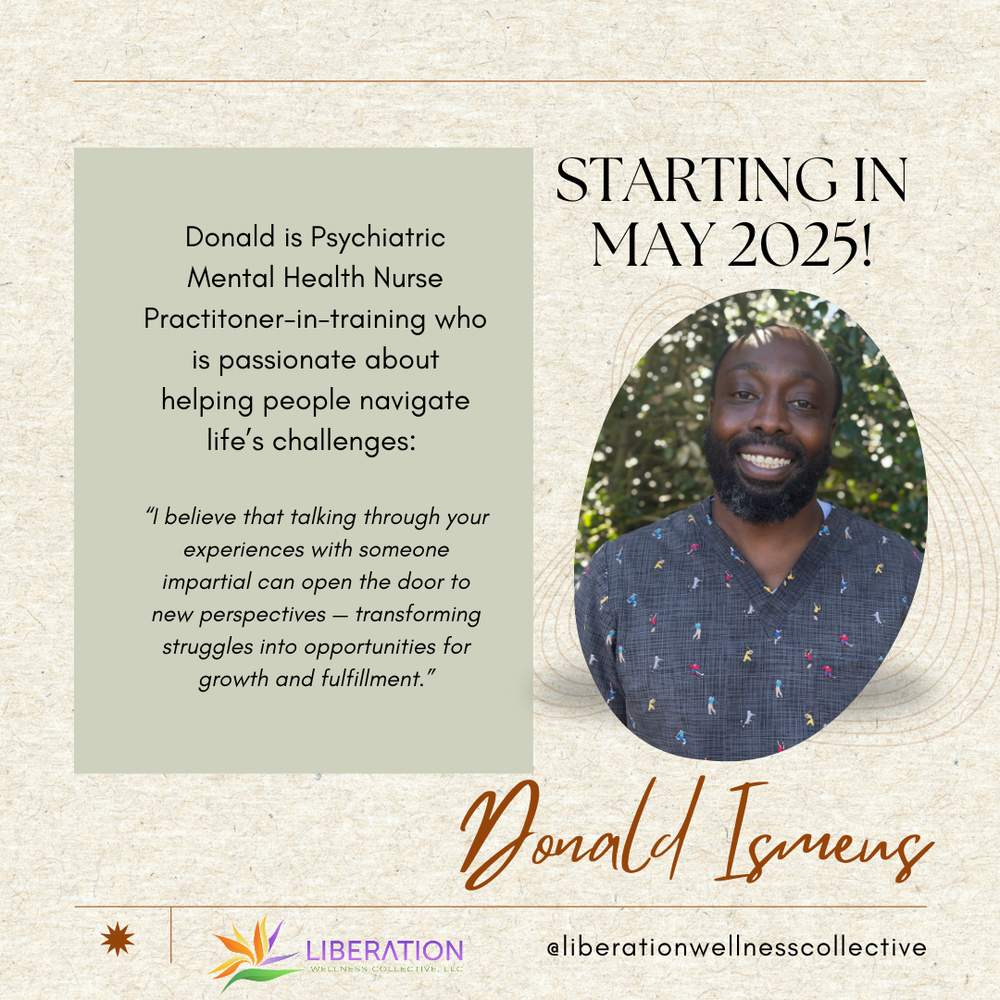 We are excited to welcome Donald to our practice May 2025-Aug 2025! If you are interested in connecting with him, please message us. 