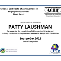 Gallery Photo of ACRE-Endorsed National Certificate of Achievement in Employment Services Basic Level