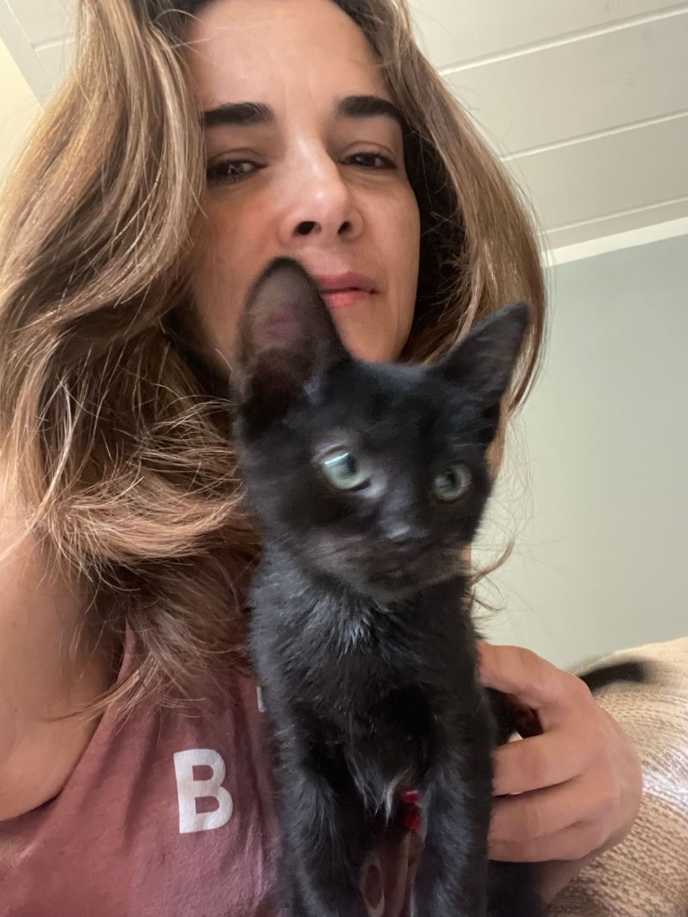 My kitty Pepper often joins me
