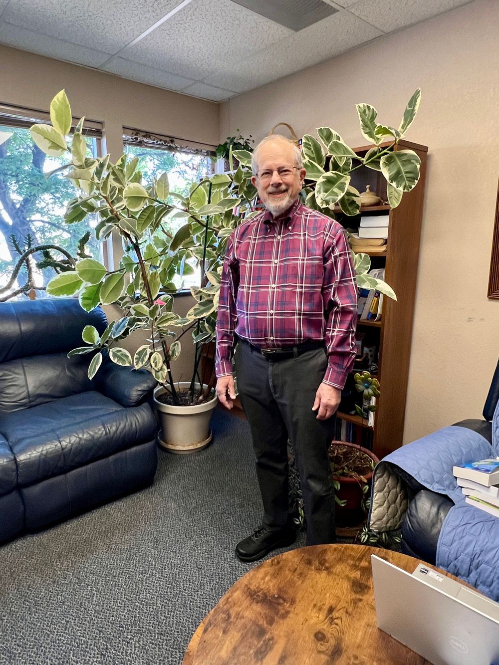 Dr. Krause's office and his wonderfully abundant plants