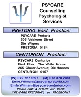 Gallery Photo of Counselling psychologist treatment services in Pretoria East and Centurion.