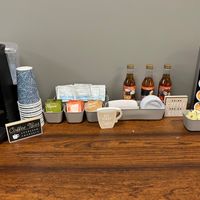 Gallery Photo of Beverage area. Every client is welcome to grab a coffee, tea, hot chocolate, chilled water or seltzer during their session.