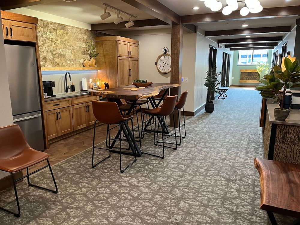 Breathe Counseling waiting area at the downtown Bloomington, IL office