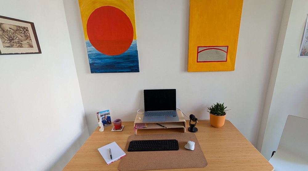I meet clients in a distraction-free space. Even though a client is unlikely to ever step into my office, I keep it as though they may at any point.