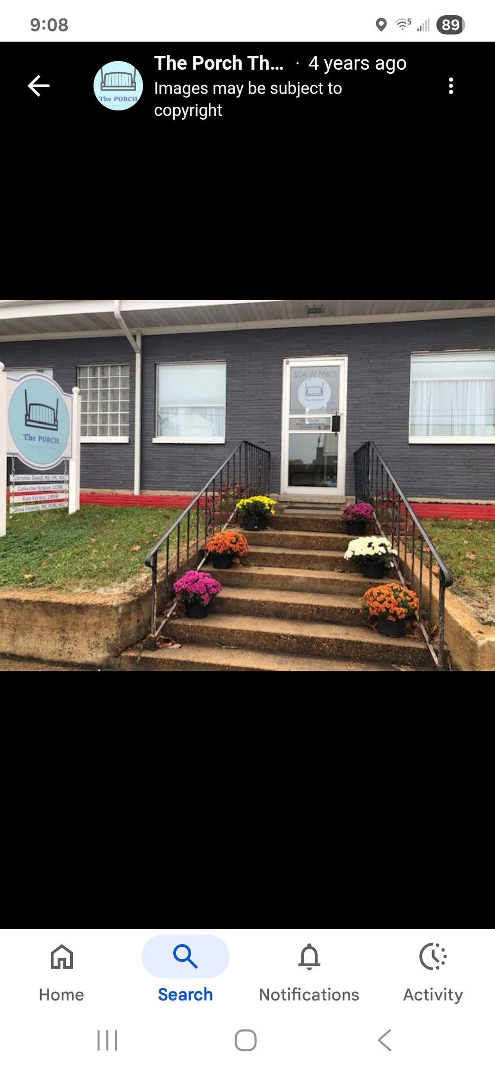 New location at The Porch