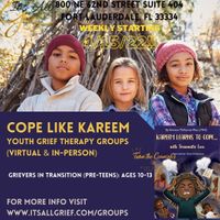 Gallery Photo of Cope Like Kareem: "Grievers in Transition" Grief Therapy Group (Ages 10-13) Virtual & In-Person Available!