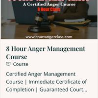 Gallery Photo of 8 Hr Anger Class $44.99 
Guaranteed Acceptance or Full Refund
Online Classes
PC - Smart Phone - Tablet
Immediate Certificates
www.courtangerclass.com