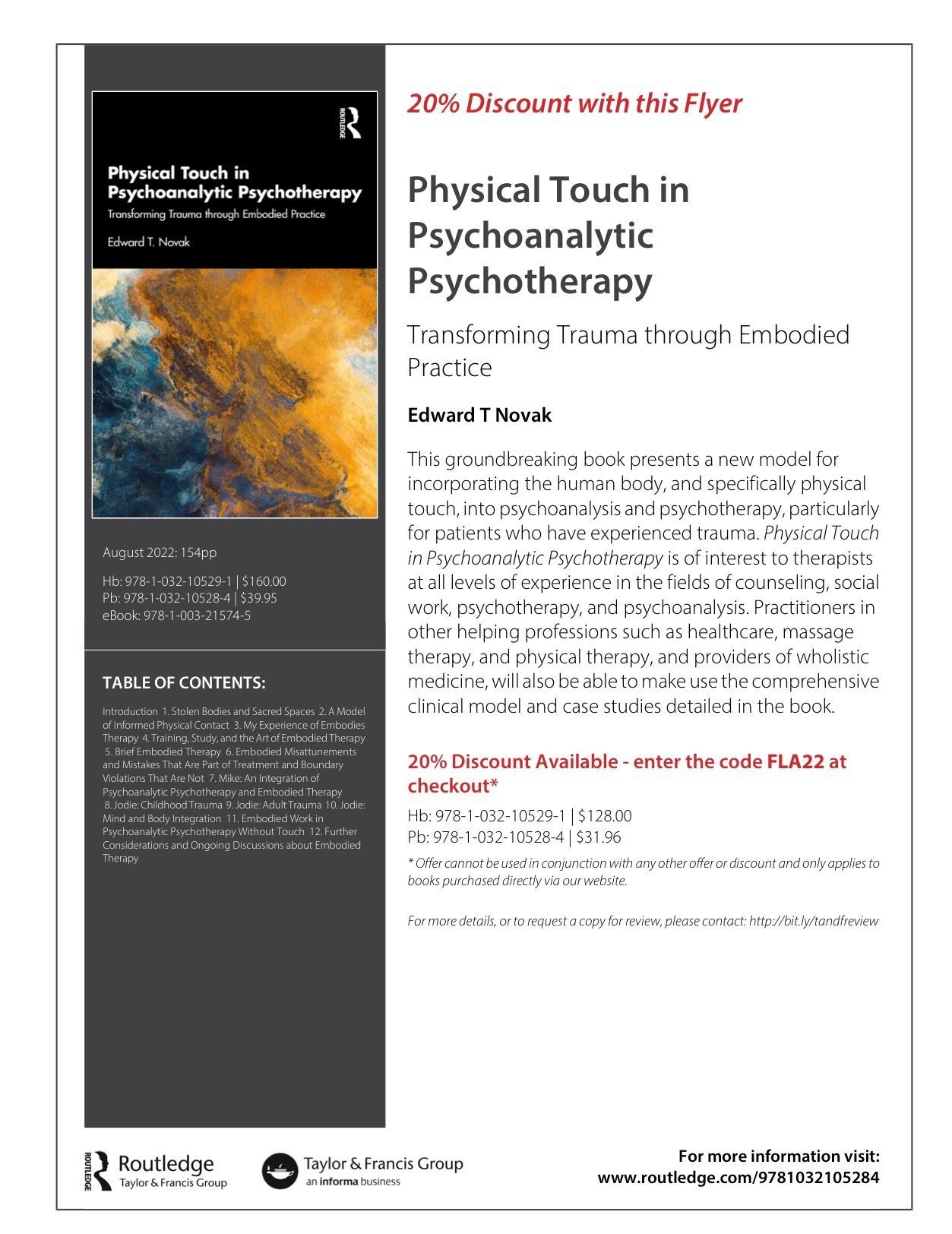 Gallery Photo of My new book on working with the physical body for all forms of physical & sexual abuse & neglect is available. Use this flier code for 20 percent off.