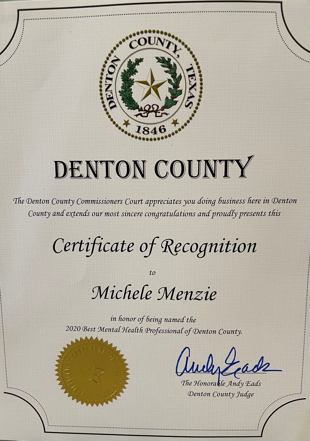 Best of Denton County Winner 2020