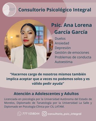 Foto de Ana LORENA Garcia Garcia, Psicólogo, Lic. en Psicología
