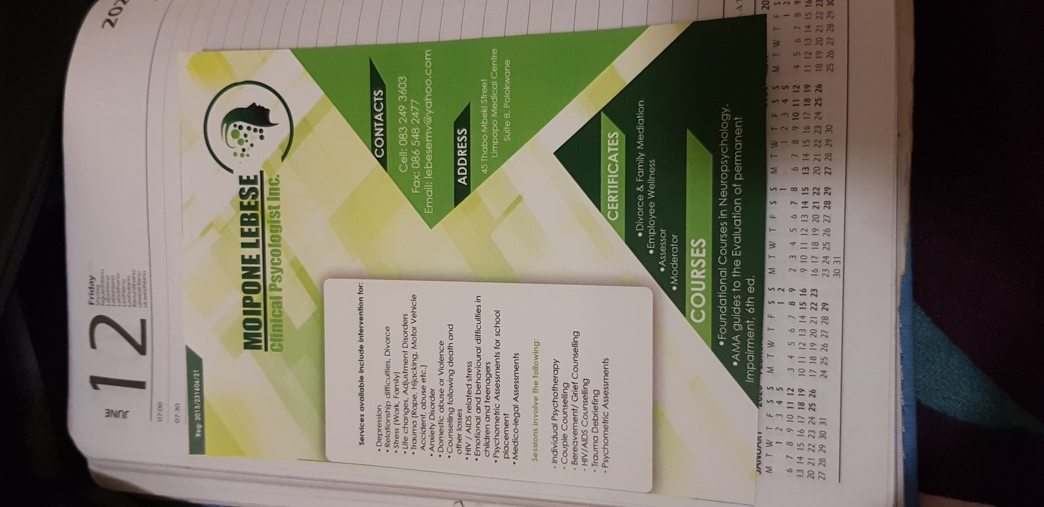 Moipone Lebese Clinical Psychologist Inc, Psychologist, Polokwane, 0700