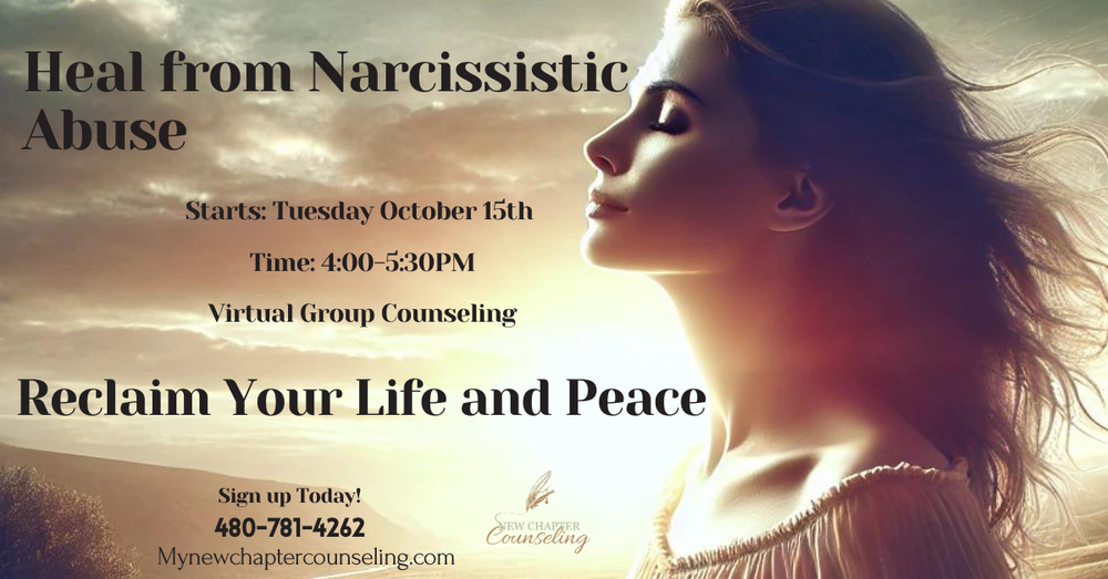 Group Therapy, trauma support group led by trauma therapist and Certified Narcissistic Abuse Treatment Clinician