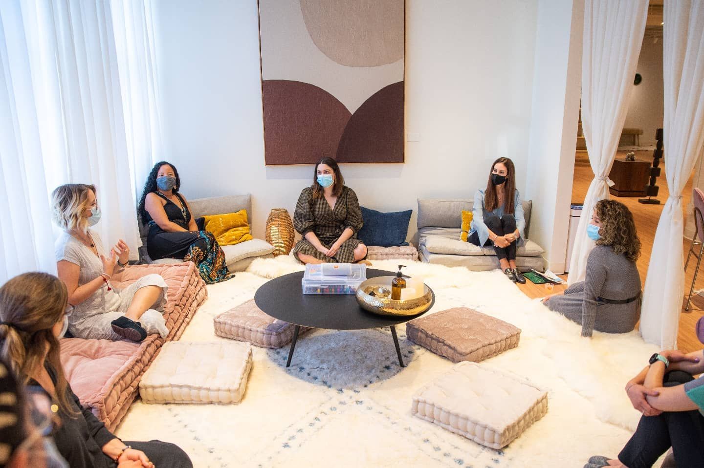 Gallery Photo of Jordan leading a meditation group at Field Trip Health.