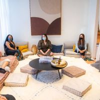 Gallery Photo of Jordan leading a meditation group at Field Trip Health.