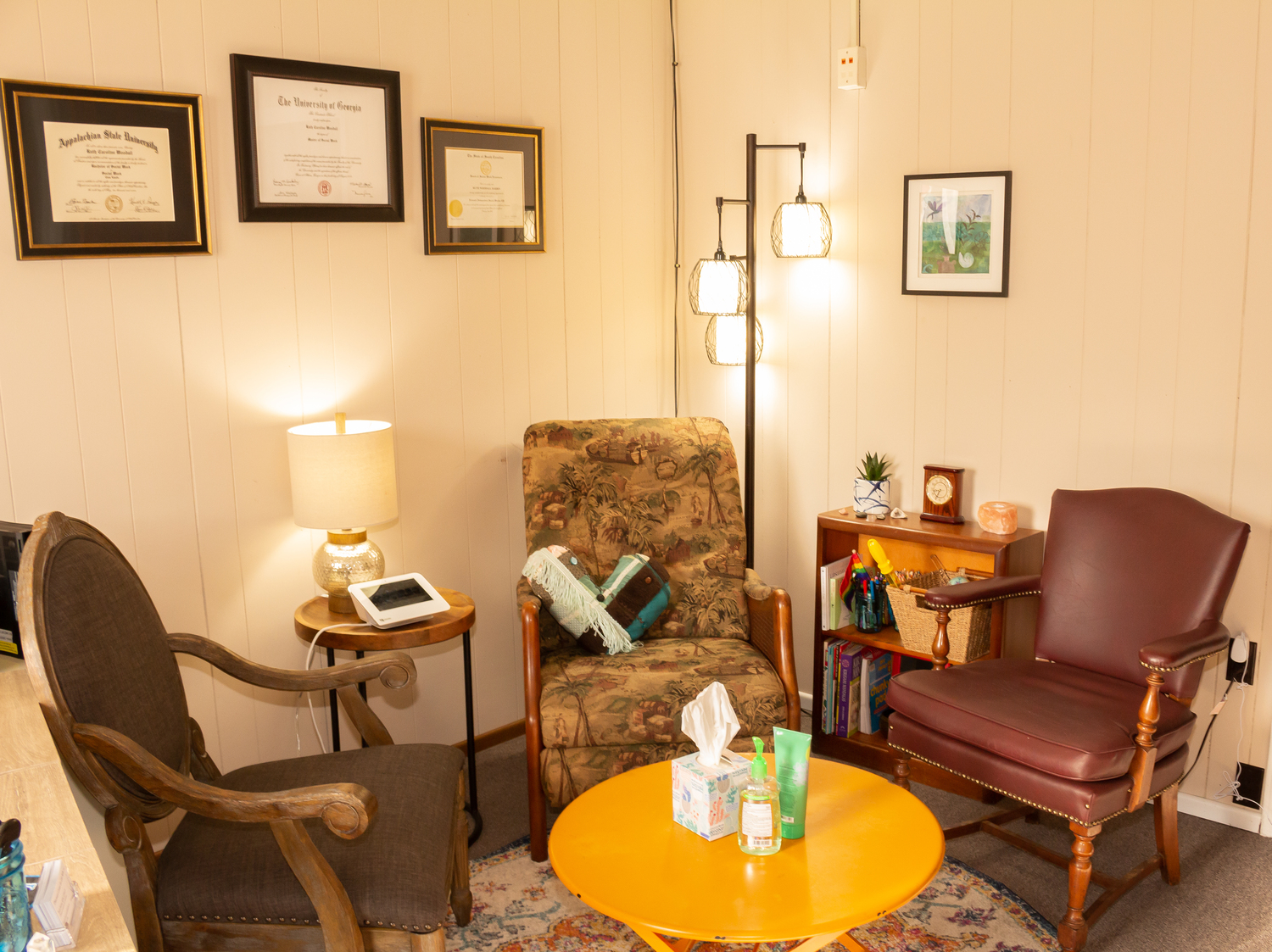 Gallery Photo of Ruth’s cozy, living room inspired office.