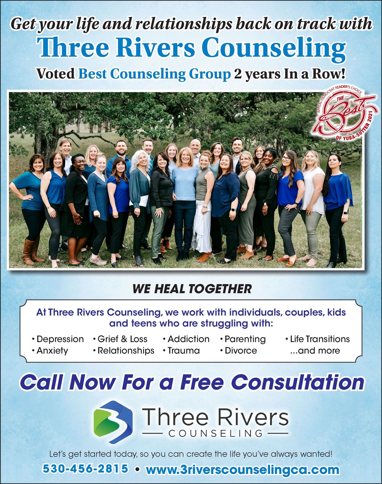 Gallery Photo of My Counseling Group was voted BEST in Yuba-Sutter & I was also voted BEST Therapist again. I am honored & grateful to continue serving our community.