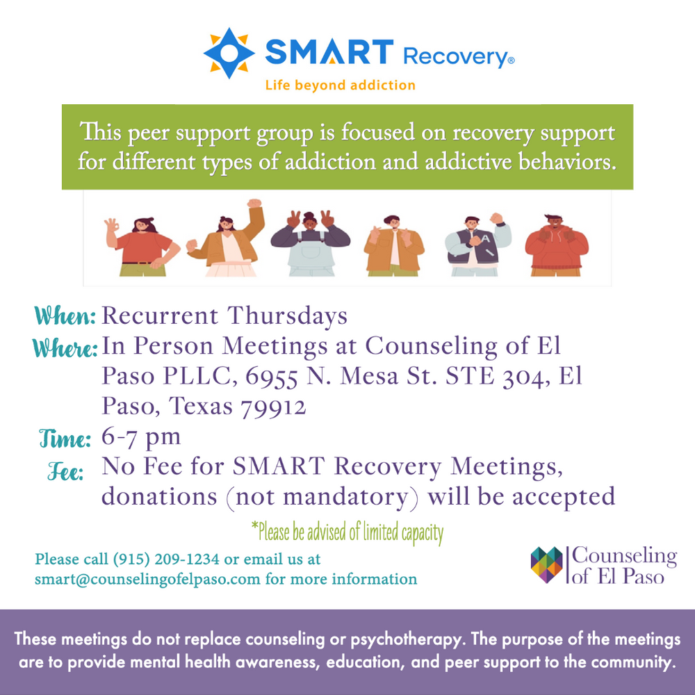 SMART Recovery is the leading self-empowering addiction recovery support group. Our participants learn tools for recovery based. 