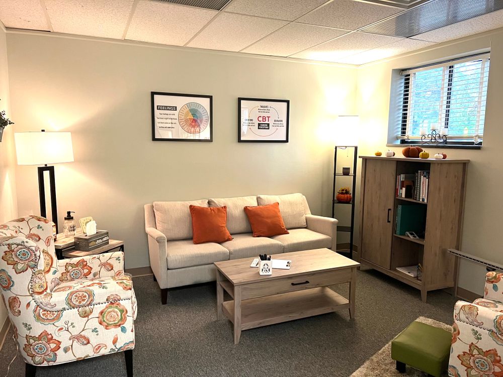 My office provides a cozy and comfortable atmosphere for your therapeutic journey.