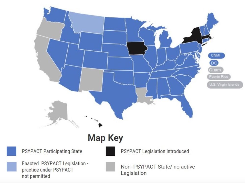 Current map of PsyPACT participating states