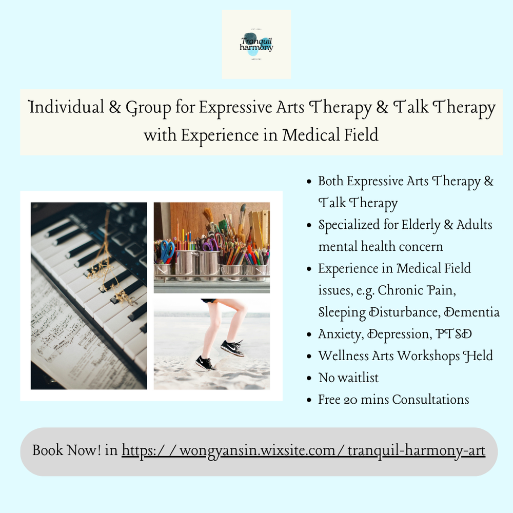 I am a therapist experienced in Expressive Arts Therapy & Talk Therapy, with rich experience in medical field.