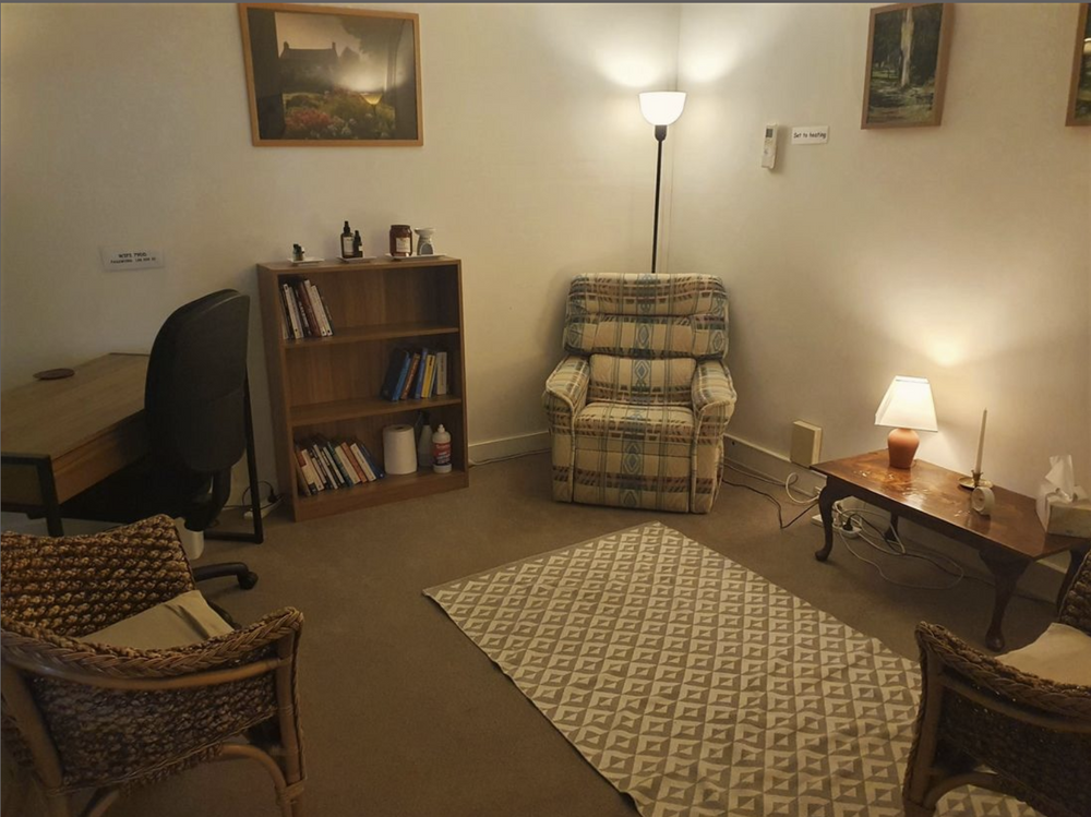 Warm and cozy counselling rooms at a convenient location right near shops and train station.