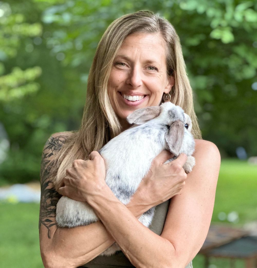 This is me and one of my three bunnies, Misty Moon.