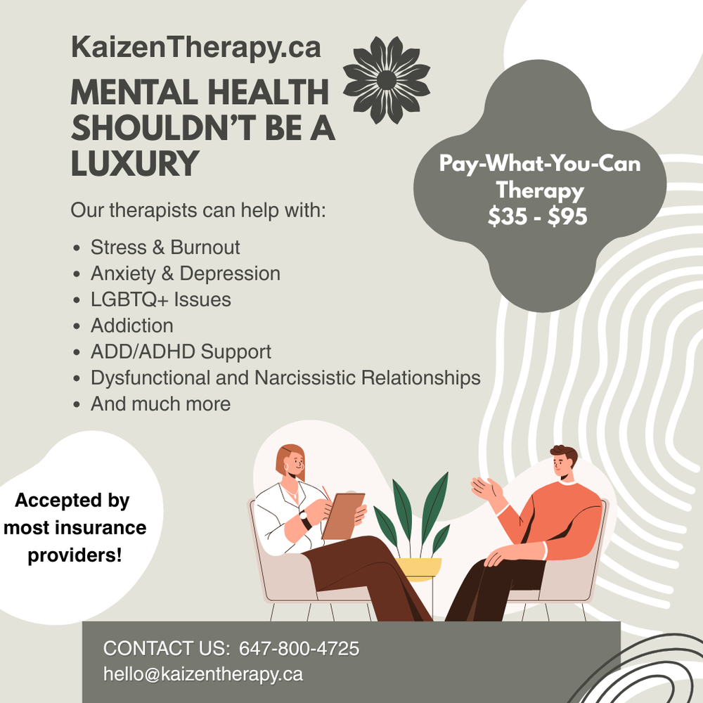 Offering pay-what-you-can therapy to clients across Canada.
