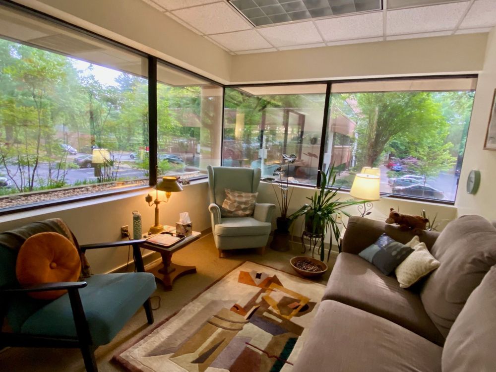 This is my office-don't give me time to nap on this sofa!