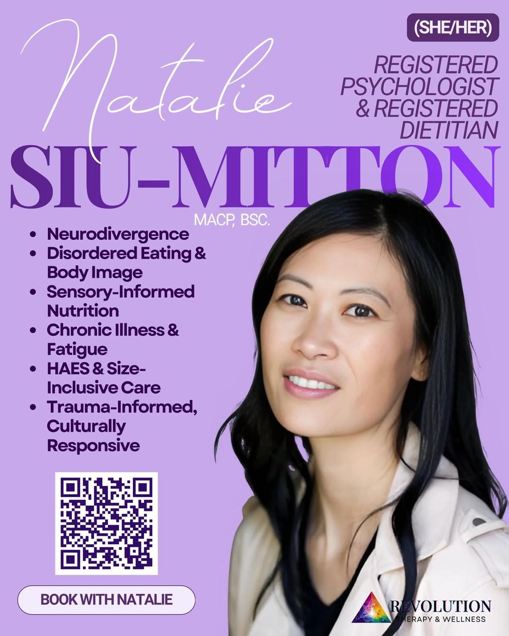 I am also a part of the Revolution Therapy and Wellness team. Simply use the QR code to connect!