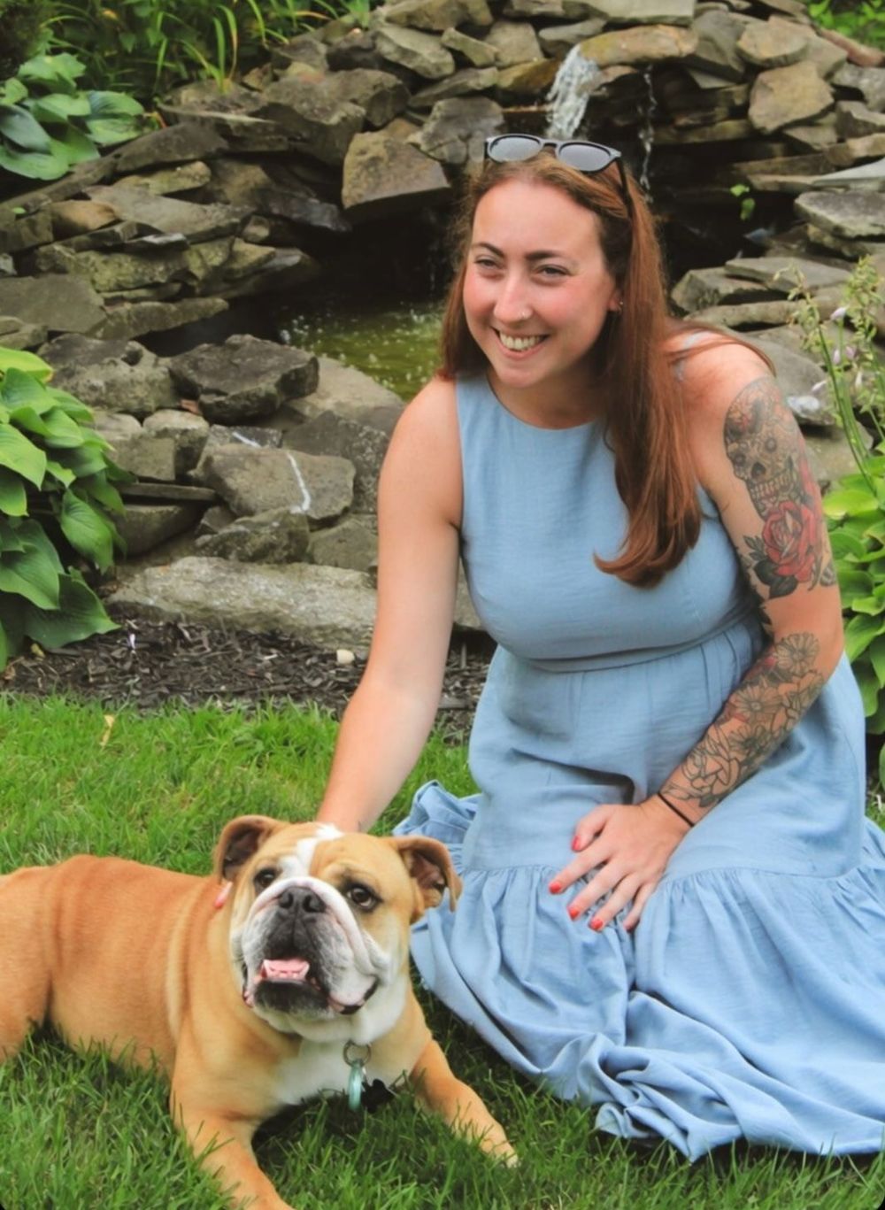 Meet my Partner in Crime: my three year old English Bulldog, Freud. 
