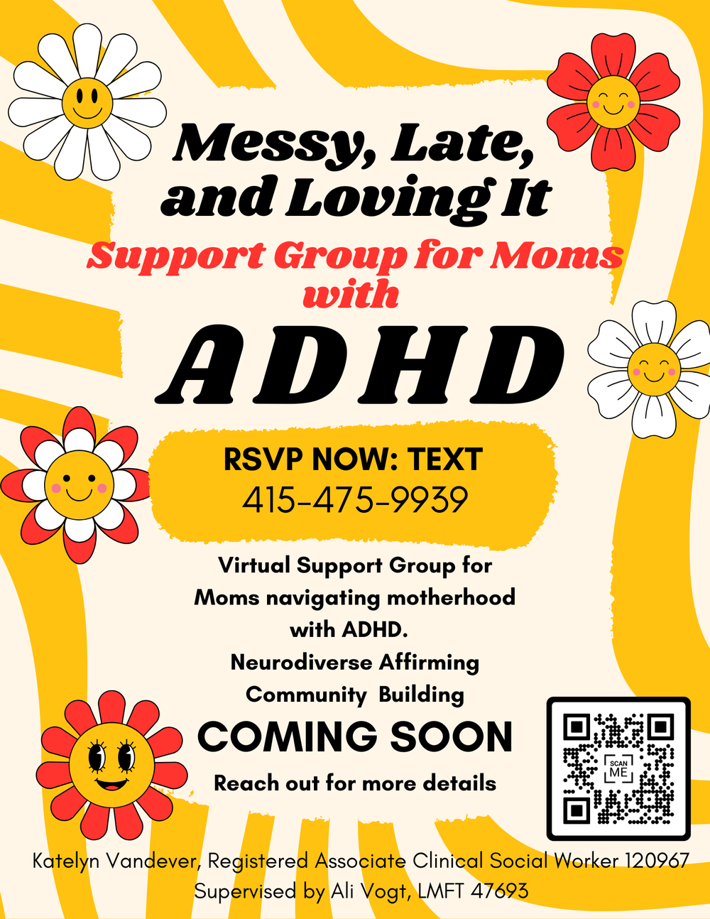 Coming JAN 2025 - A virtual support groups for moms with ADHD.