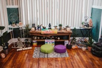 Gallery Photo of Alaina's Office & Meditation Alter where we practice mindfulness, grounding, coping skills, journaling & more during counseling sessions :)