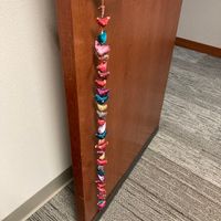 Gallery Photo of Colorful birds! Office mates are not surprised that this is hanging from my doorknob. Easy to find me!