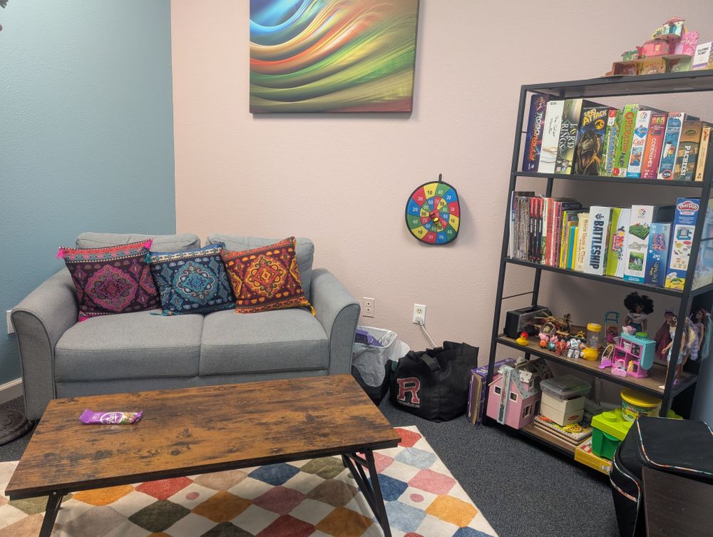 An intimate atmosphere with plenty of therapeutic play activities for children, teens, and families.