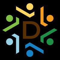 Gallery Photo of Image description: DtC logo, brown capital 'D' surrounded by 6 green, blue, orange, and yellow symbols on black background