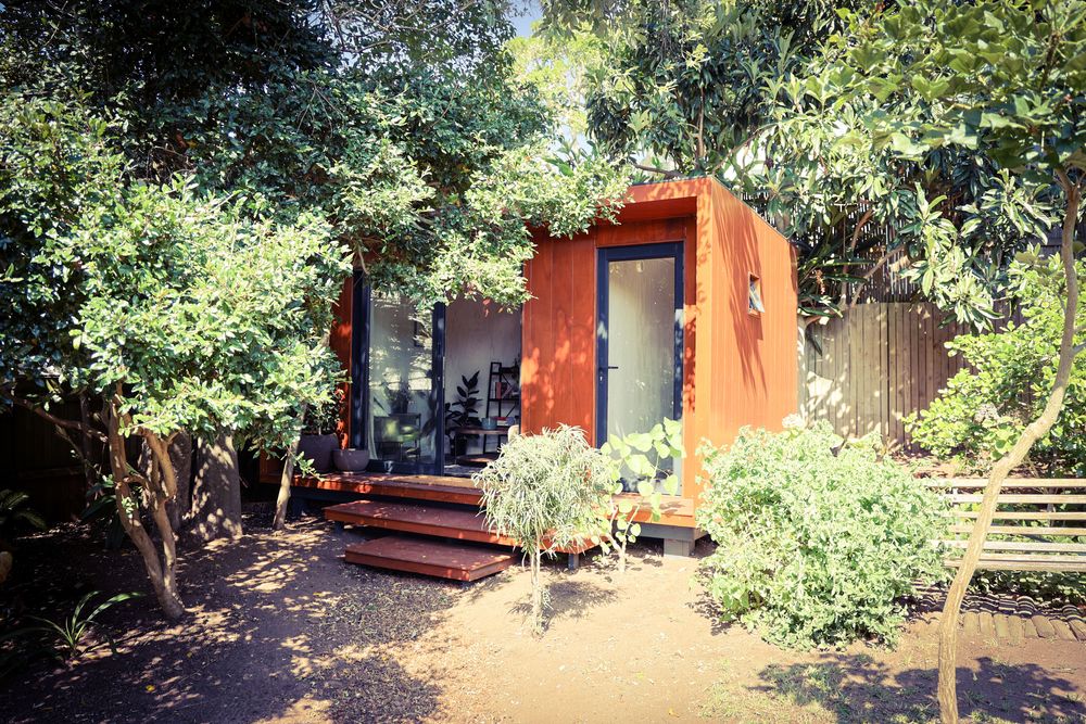 My counselling space is set in a tranquil section of my garden, surrounded by greenery