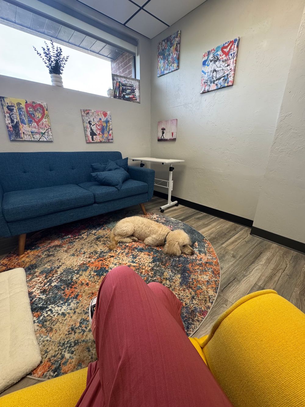 Sometimes my buddy Della likes to come hang at the office 