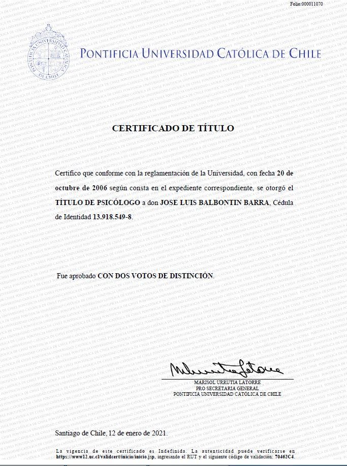 Certificado de título