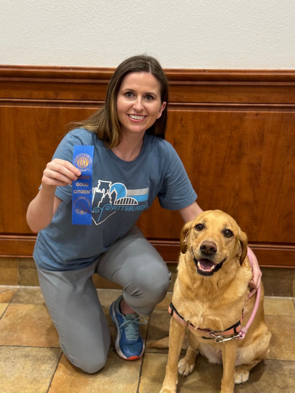 Pippa passed her Canine Good Citizens Exam and is happy to engage in animal-assisted therapy on occasion and per request. She loves people!