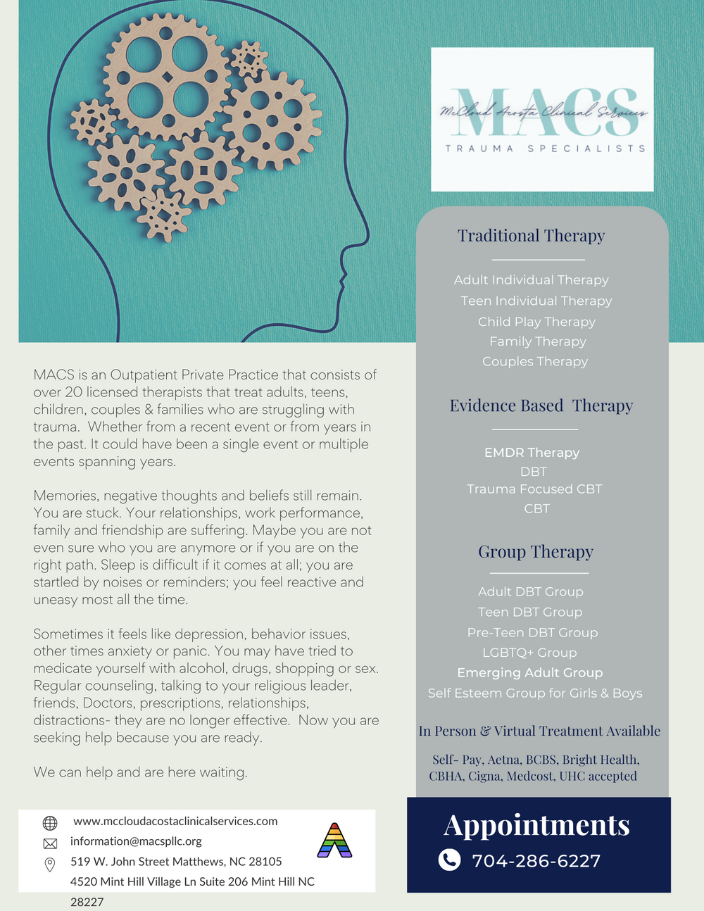 MACS (McCloud Acosta Clinical Services PLLC), Clinical Social Work/Therapist, Matthews, NC