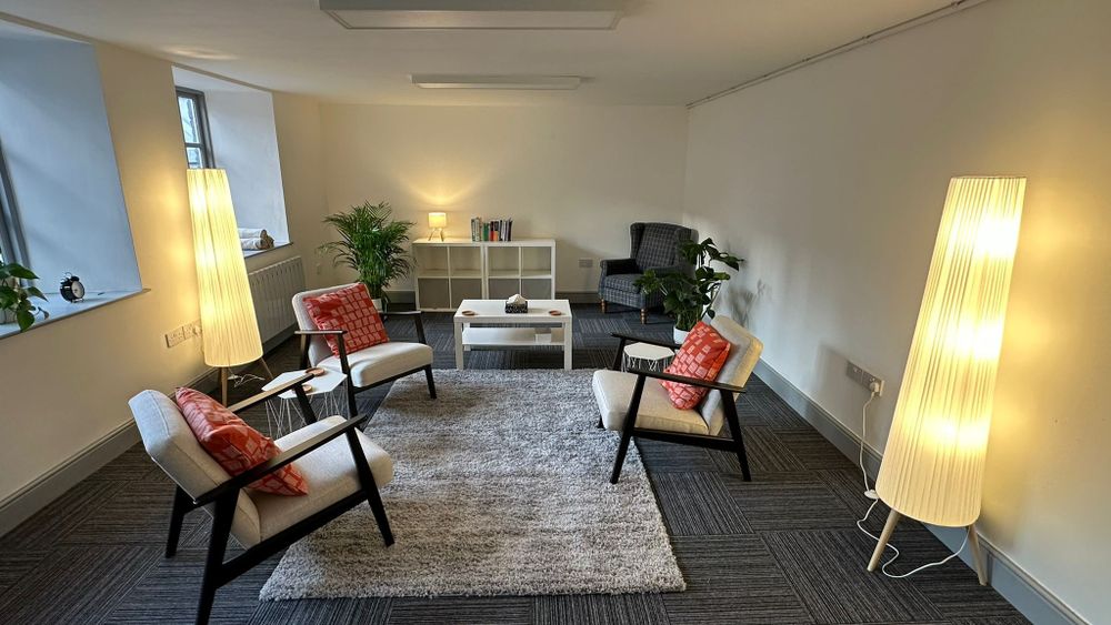 Welcome to my calm, cosy and private therapy room.