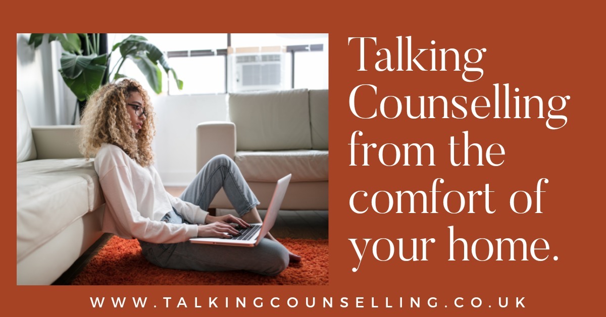 Gallery Photo of Online support talking counselling therapy via skype from home.  It's easy to reach out from your home.
