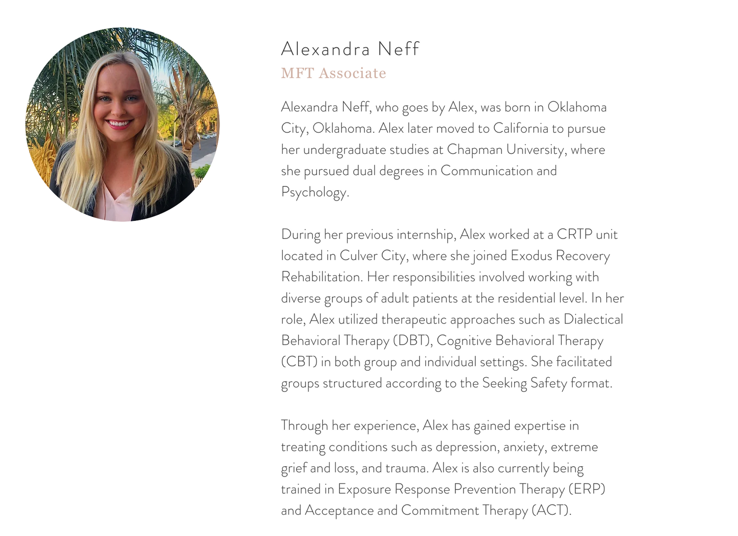 Alexandra Neff, Marriage & Family Therapist Associate, Santa Monica, CA,  90401 | Psychology Today